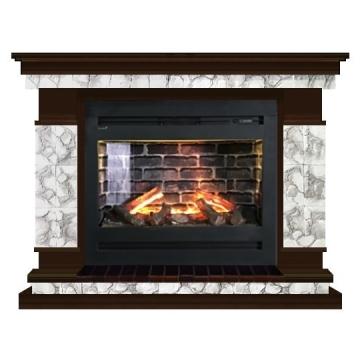 Fireplace Гленрич Лорд Rumba 3D камень-Карелия/цвет-Дуб 46 