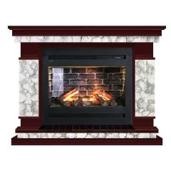 Fireplace Гленрич Лорд Rumba 3D камень-Карелия/цвет-Красное дерево