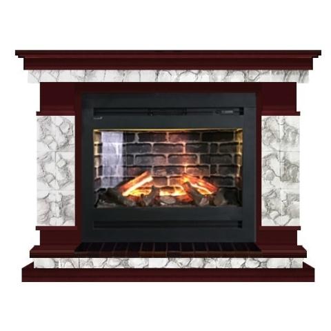 Fireplace Гленрич Лорд Rumba 3D камень-Карелия/цвет-Красное дерево 