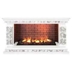 Fireplace Гленрич Лорд Salsa 3D камень-Карелия/цвет-Белый