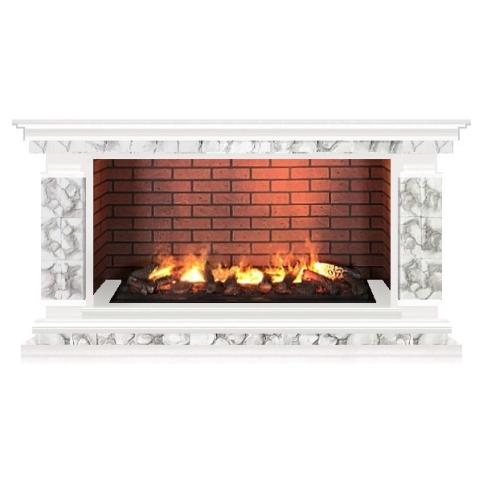 Fireplace Гленрич Лорд Salsa 3D камень-Карелия/цвет-Белый 