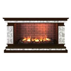 Fireplace Гленрич Лорд Salsa 3D камень-Карелия/цвет-Дуб 46