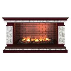 Fireplace Гленрич Лорд Salsa 3D камень-Карелия/цвет-Красное дерево