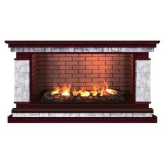 Fireplace Гленрич Лорд Salsa 3D камень-Старый город/цвет-Красное дерево