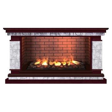 Fireplace Гленрич Лорд Salsa 3D камень-Старый город/цвет-Красное дерево 