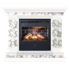 Fireplace Гленрич Лорд Samba 3D камень-Карелия/цвет-Белый