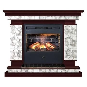 Fireplace Гленрич Лорд Samba 3D камень-Карелия/цвет-Красное дерево 