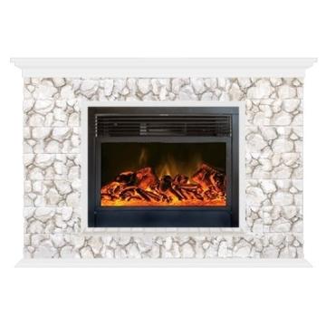 Fireplace Гленрич Пафос 28 New flame камень-Карелия/цвет-Белый 