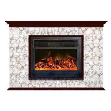 Fireplace Гленрич Пафос 28 New flame камень-Карелия/цвет-Красное дерево 