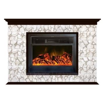 Fireplace Гленрич Пафос 28 New flame камень-Карелия/цвет-Венге 