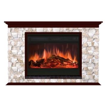 Fireplace Гленрич Пафос 33 Premier S33 камень-Арбат/цвет-Красное дерево 