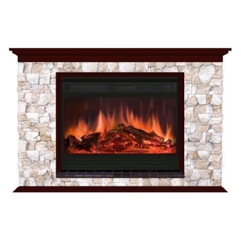 Fireplace Гленрич Пафос 33 Premier S33 камень-Арбат/цвет-Красное дерево 