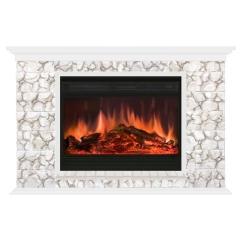 Fireplace Гленрич Пафос 33 Premier S33 камень-Карелия/цвет-Белый