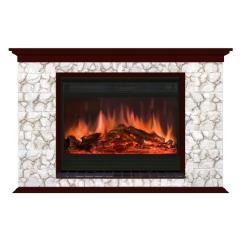Fireplace Гленрич Пафос 33 Premier S33 камень-Карелия/цвет-Красное дерево