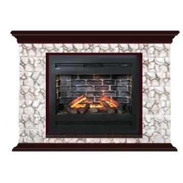 Fireplace Гленрич Пафос Rumba 3D камень-Карелия/цвет-Красное дерево 