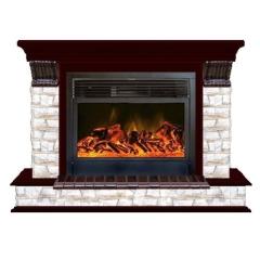 Fireplace Гленрич Панорама 28 New flame камень-Алтай/цвет-Красное дерево