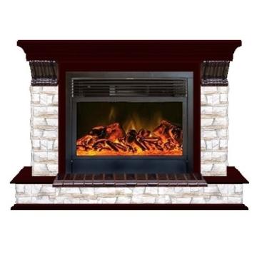 Fireplace Гленрич Панорама 28 New flame камень-Алтай/цвет-Красное дерево 