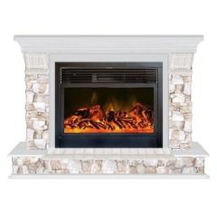 Fireplace Гленрич Панорама 28 New flame камень-Арбат/цвет-Беленный дуб