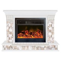 Fireplace Гленрич Панорама 28 New flame камень-Арбат/цвет-Белый