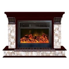 Fireplace Гленрич Панорама 28 New flame камень-Арбат/цвет-Красное дерево
