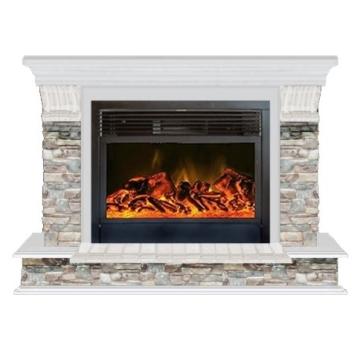 Fireplace Гленрич Панорама 28 New flame камень-Грот цветной/цвет-Беленный дуб 