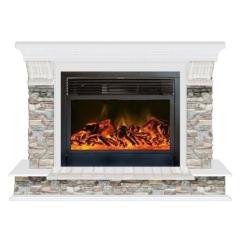 Fireplace Гленрич Панорама 28 New flame камень-Грот цветной/цвет-Белый