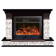 Fireplace Гленрич Панорама 28 New flame камень-Карелия/цвет-Венге