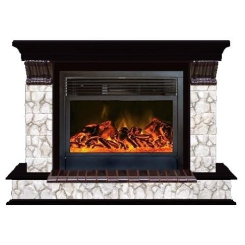 Fireplace Гленрич Панорама 28 New flame камень-Карелия/цвет-Венге 