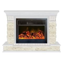 Fireplace Гленрич Панорама 28 New flame камень-Мисхор/цвет-Беленный дуб