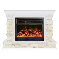 Fireplace Гленрич Панорама 28 New flame камень-Мисхор/цвет-Белый
