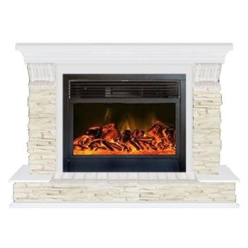 Fireplace Гленрич Панорама 28 New flame камень-Мисхор/цвет-Белый 