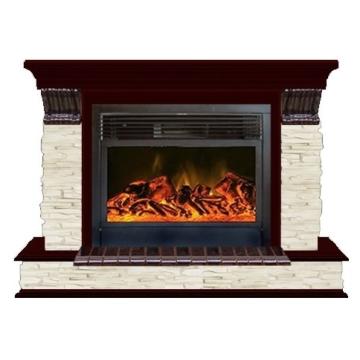 Fireplace Гленрич Панорама 28 New flame камень-Мисхор/цвет-Красное дерево 