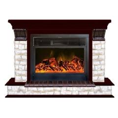 Fireplace Гленрич Панорама 33 Premier S33 камень-Алтай/цвет-Красное дерево