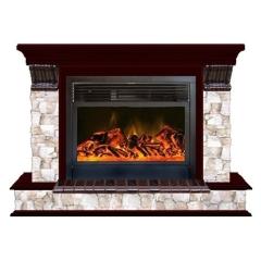 Fireplace Гленрич Панорама 33 Premier S33 камень-Арбат/цвет-Красное дерево