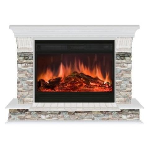 Fireplace Гленрич Панорама 33 Premier S33 камень-Грот цветной/цвет-Беленный дуб 