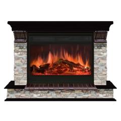 Fireplace Гленрич Панорама 33 Premier S33 камень-Грот цветной/цвет-Венге