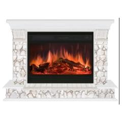 Fireplace Гленрич Панорама 33 Premier S33 камень-Карелия/цвет-Белый