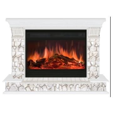 Fireplace Гленрич Панорама 33 Premier S33 камень-Карелия/цвет-Белый 