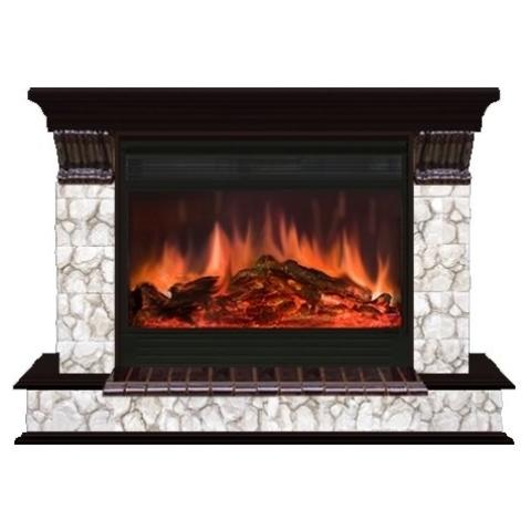 Fireplace Гленрич Панорама 33 Premier S33 камень-Карелия/цвет-Дуб 46 