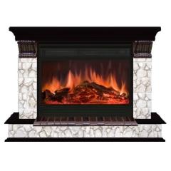 Fireplace Гленрич Панорама 33 Premier S33 камень-Карелия/цвет-Венге