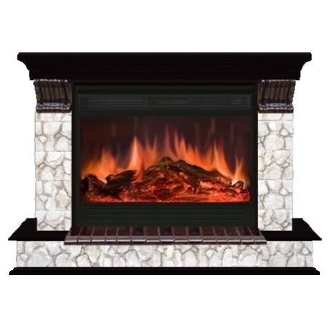 Fireplace Гленрич Панорама 33 Premier S33 камень-Карелия/цвет-Венге 