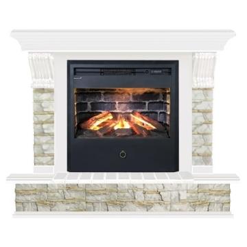 Fireplace Гленрич Панорама Samba 3D камень-Алтай/цвет-Белый 