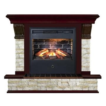 Fireplace Гленрич Панорама Samba 3D камень-Алтай/цвет-Красное дерево 