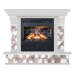 Fireplace Гленрич Панорама Samba 3D камень-Арбат/цвет-Беленный дуб