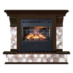 Fireplace Гленрич Панорама Samba 3D камень-Арбат/цвет-Дуб 46