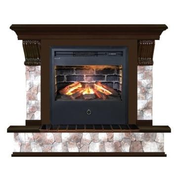 Fireplace Гленрич Панорама Samba 3D камень-Арбат/цвет-Дуб 46 