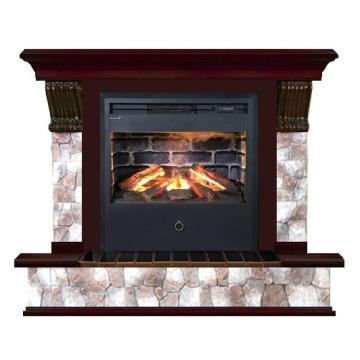 Fireplace Гленрич Панорама Samba 3D камень-Арбат/цвет-Красное дерево 