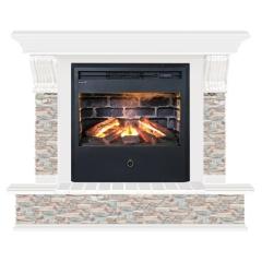 Fireplace Гленрич Панорама Samba 3D камень-Грот цветной/цвет-Белый