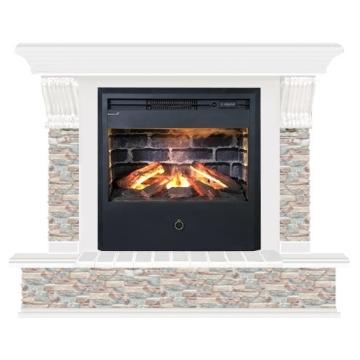 Fireplace Гленрич Панорама Samba 3D камень-Грот цветной/цвет-Белый 