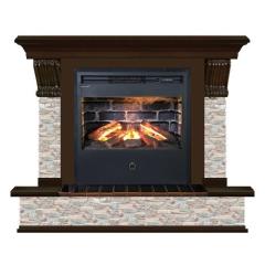 Fireplace Гленрич Панорама Samba 3D камень-Грот цветной/цвет-Дуб 46